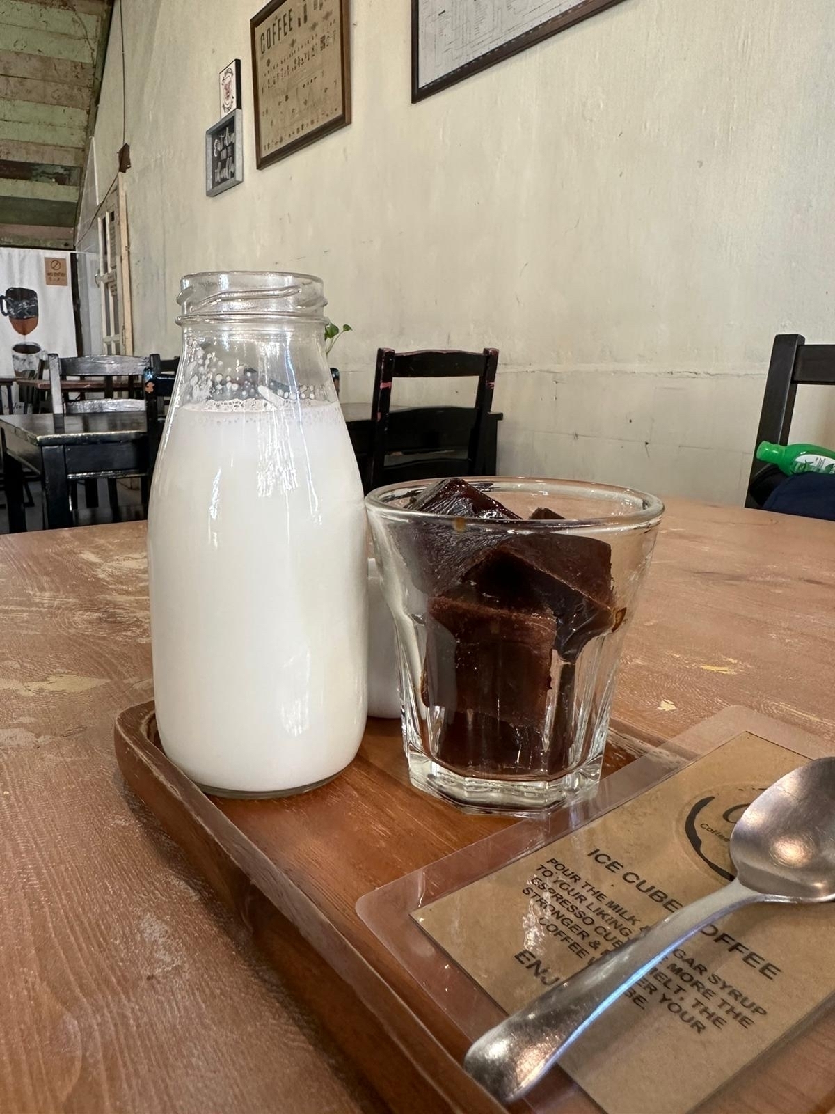 Ice cube coffee in Ipoh 